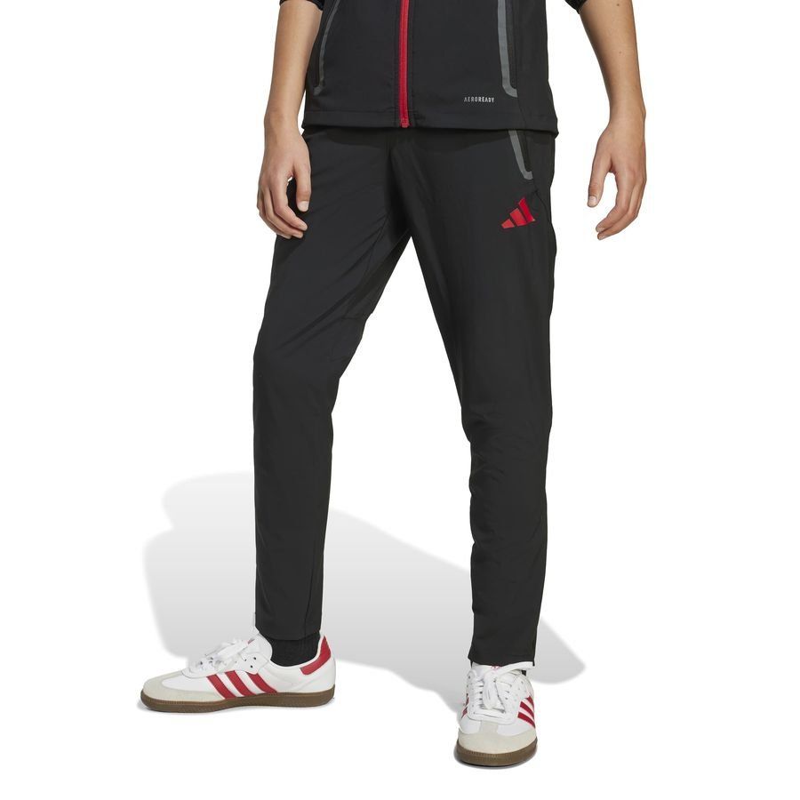 Liverpool Training Trousers Tiro 25 Competition Vis Tech Travel - Black/Strawberry Red Kids-SoccerKits Hub | Buy Soccer Jerseys Online